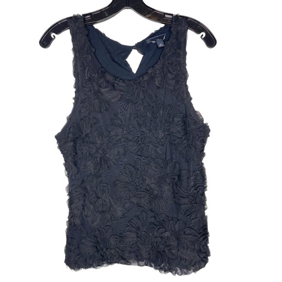 GAP Tops - THE GAP WOMEN'S BLACK 3-D FLORAL SLEEVELESS TOP SZ M
